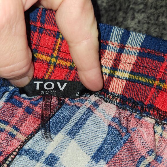 Exquisite TOV HOLY The Damsel's Red Plaid Flowing Maxi Skirt - Picture 10 of 11